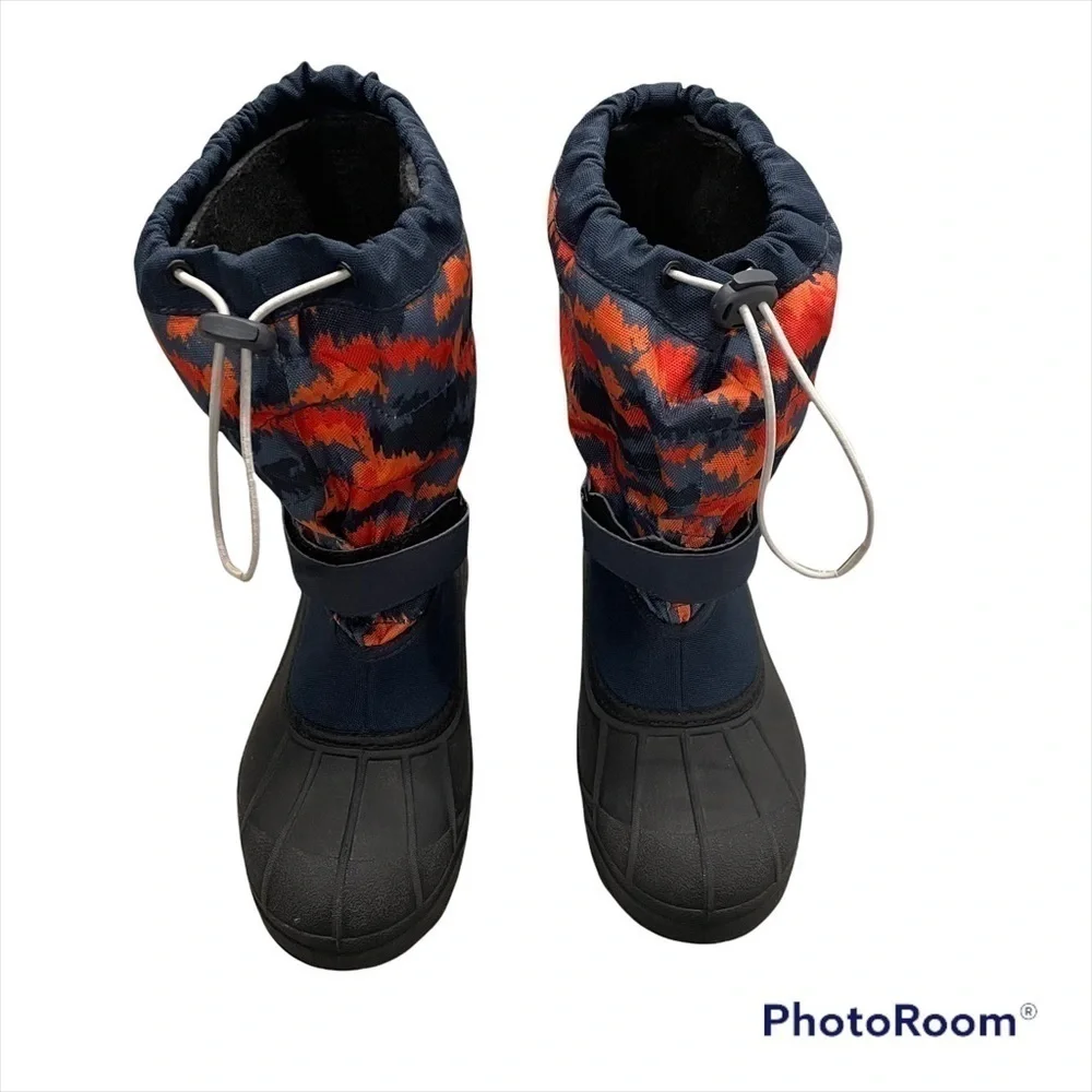 COLUMBIA POWDERBUG PLUS II BOOTS IN ABYSS/GRAY AND SHARK/SILVER GRAY Youth 7